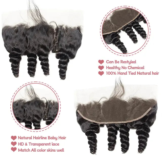 13x4 lace frontal loose wave HD lace&Transparent lace