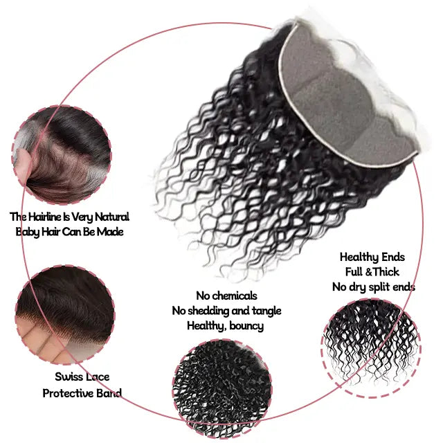 13x6 lace frontal water wave HD lace&Transparent lace