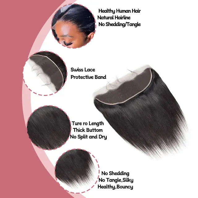 13x4 lace frontal straight hair HD lace&Transparent lace