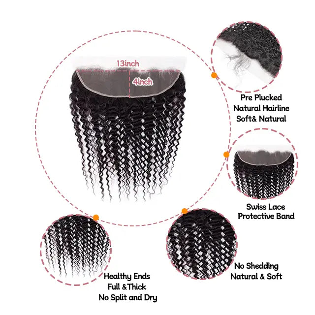 13x4 lace frontal deep curly HD lace&Transparent lace