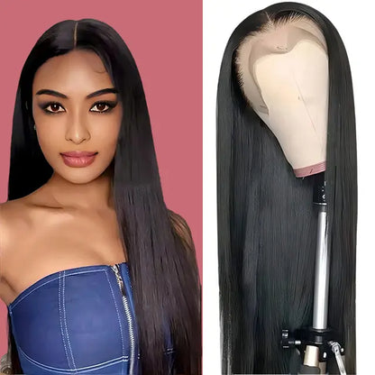 13x4 Full Frontal Natural Black Color Virgin 100% Human Hair Straight Wig