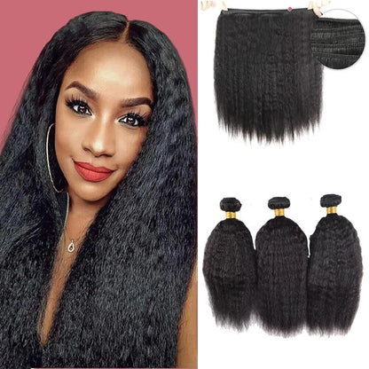 100% human hair brazilian kinky straight bundles