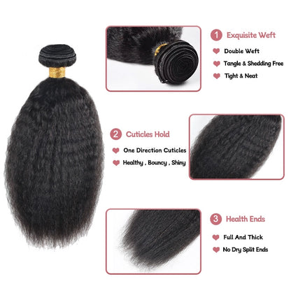 100% human hair brazilian kinky straight bundles