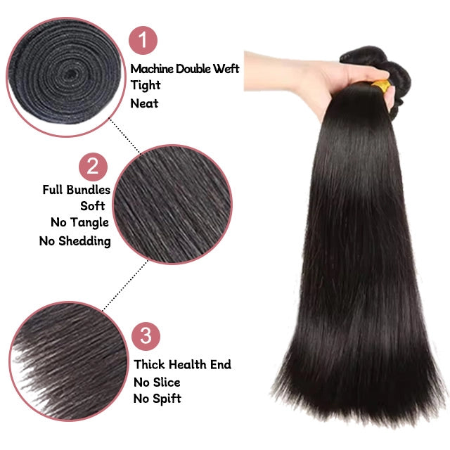 100% human hair brazilian straight bundles