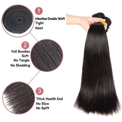 100% human hair brazilian straight bundles