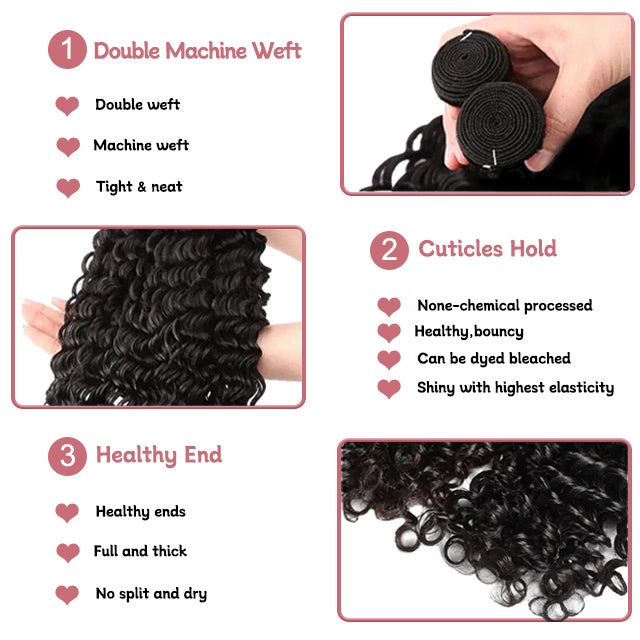 100% human hair brazilian deep curly bundles