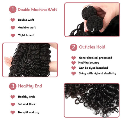 100% human hair brazilian deep curly bundles