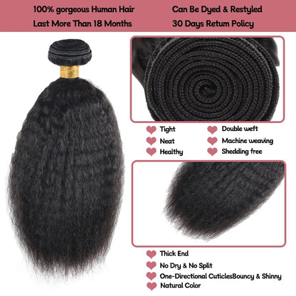 100% human hair brazilian kinky straight bundles
