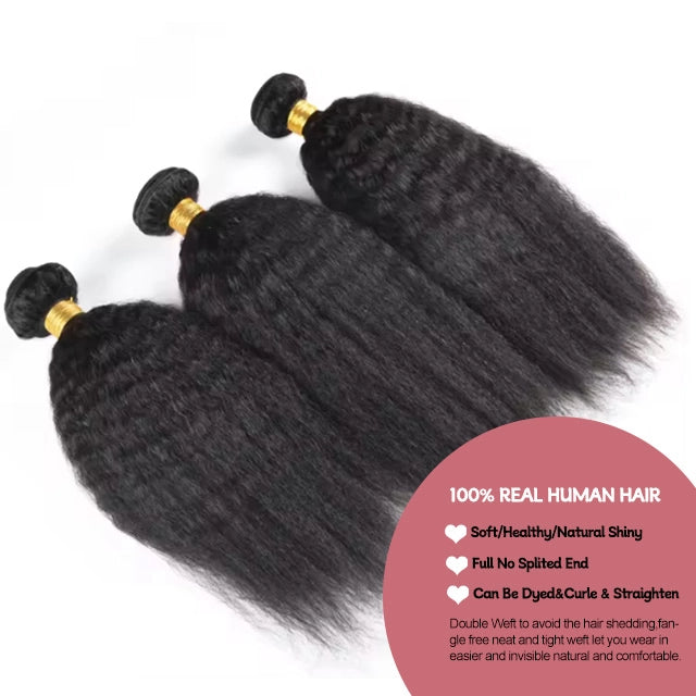 100% human hair brazilian kinky straight bundles