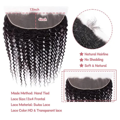 13x4 lace frontal deep curly HD lace&Transparent lace