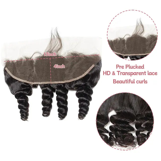 13x4 lace frontal loose wave HD lace&Transparent lace