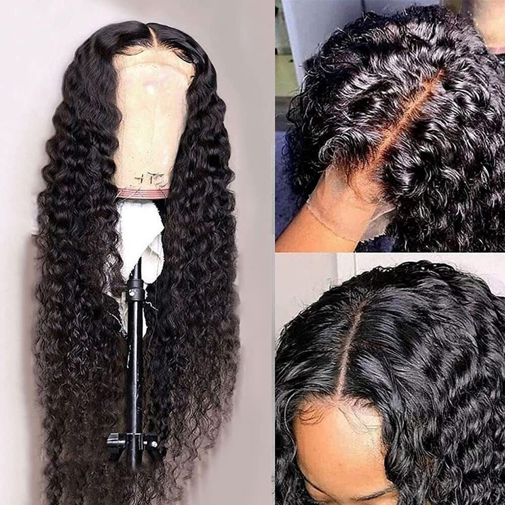 13x6 Full Frontal Natural Black Color Virgin 100% Human Hair Water Wave Wig