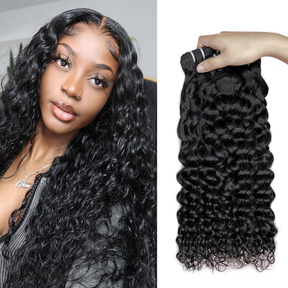 100% human hair brazilian water wave bundles