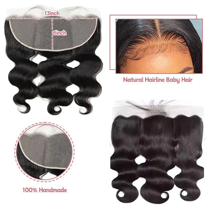 13x6 lace frontal body wave HD lace&Transparent lace