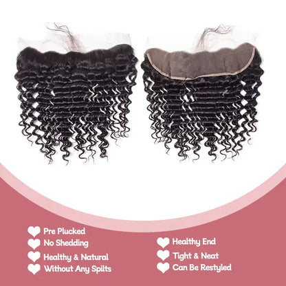 13x4 lace frontal deep wave HD lace&Transparent lace