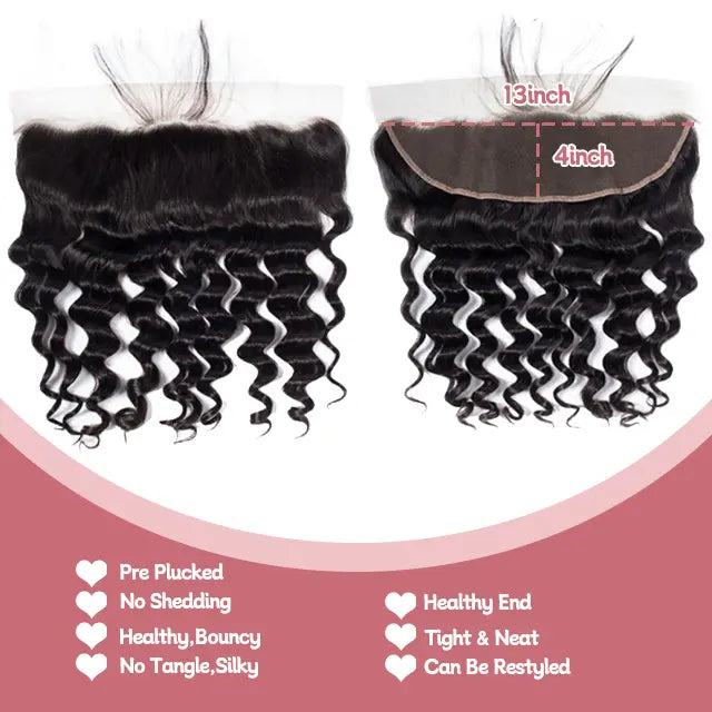 13x4 lace frontal loose deep wave HD lace&Transparent lace