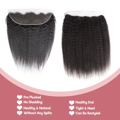 13x4 lace frontal kinky straight HD lace&Transparent lace
