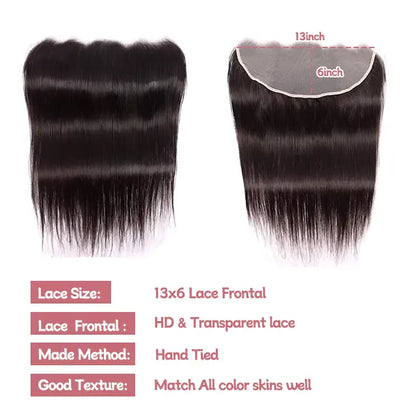13x6 lace frontal straight HD lace&Transparent lace