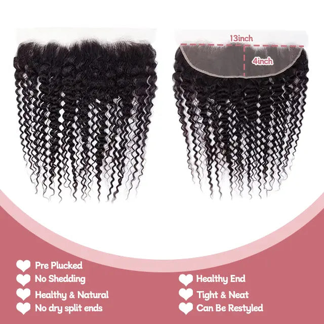 13x4 lace frontal deep curly HD lace&Transparent lace