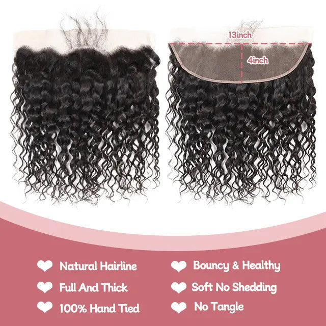 13x4 lace frontal water wave HD lace&Transparent lace