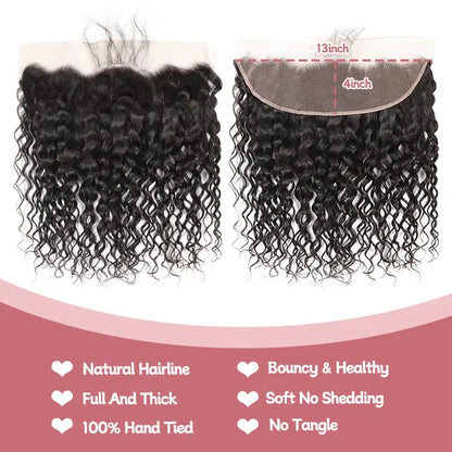 13x4 lace frontal water wave HD lace&Transparent lace