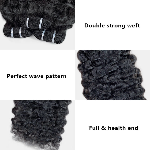 100% human hair burmese curly natural black color double drawn bundles