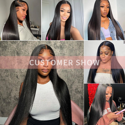 100% human hair straight natural black color double drawn bundles