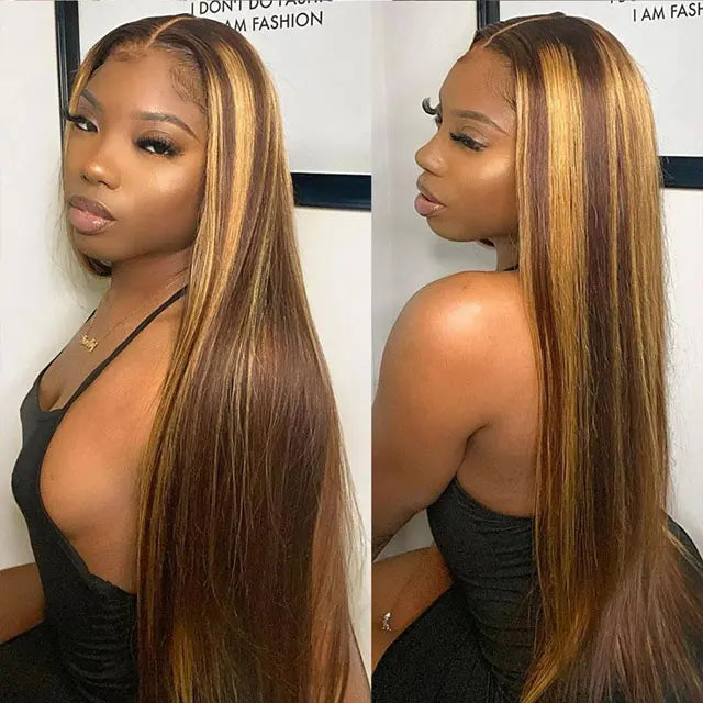 4x4 Virgin HumanHair Highlight Lace Wig