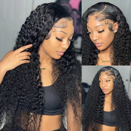 4x4 HD Lace Closure Wig - Water Wave Natural Black Human Hair