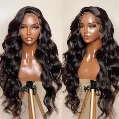 13x4 Full Frontal Natural Black Color Virgin 100% Human Hair Body Wave Wig