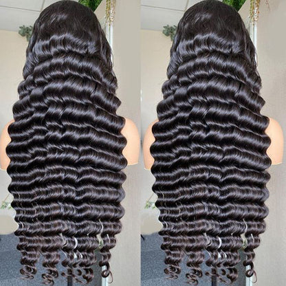 13x4 Full Frontal Transparent HD Lace Deep Wave Virgin Hair Wigs
