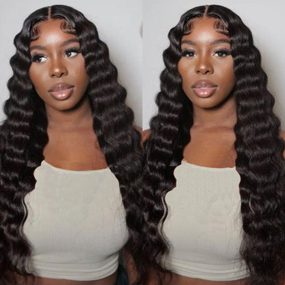 13x4 Full Frontal Transparent HD Lace Deep Wave Virgin Hair Wigs