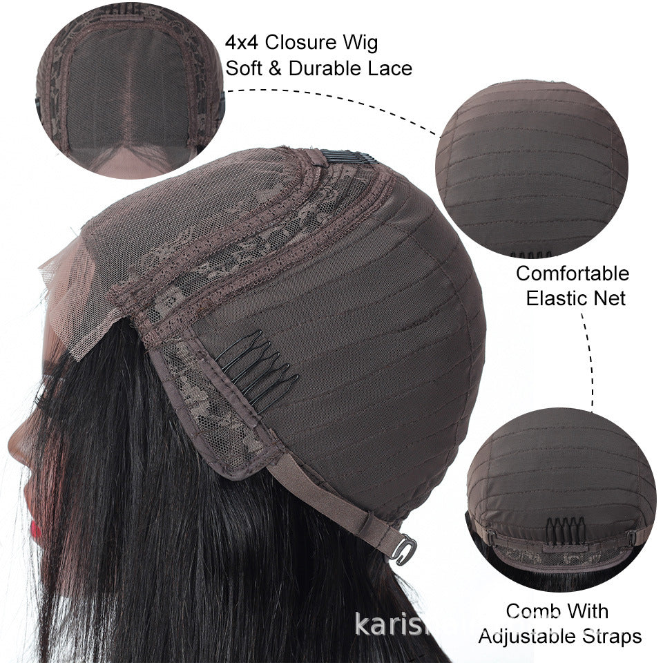 4x4 Virgin Humanhair Body-Wave-Closure-Wig