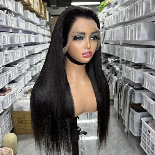 13x4 Full Frontal Natural Black Color Virgin 100% Human Hair Straight Wig