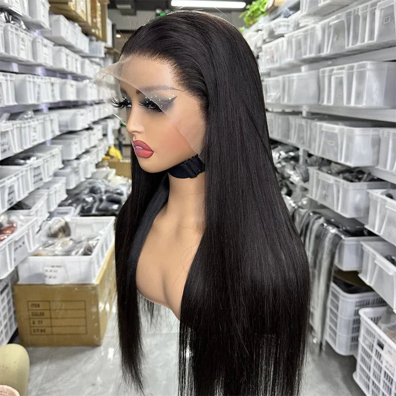 13x4 Full Frontal Natural Black Color Virgin 100% Human Hair Straight Wig