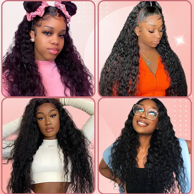 13x6 lace frontal water wave HD lace&Transparent lace