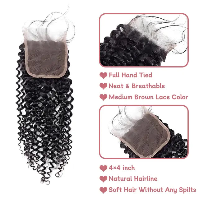 4x4 lace closure water wave HD lace&Transparent lace