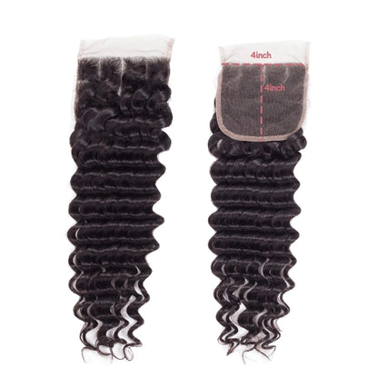 4x4 lace closure deep wave HD lace&Transparent lace