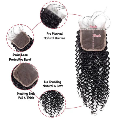 4x4 lace closure water wave HD lace&Transparent lace