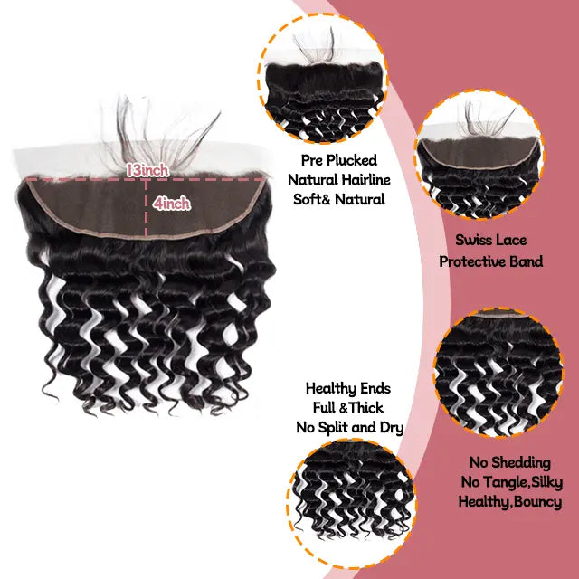 13x4 lace frontal loose deep wave HD lace&Transparent lace