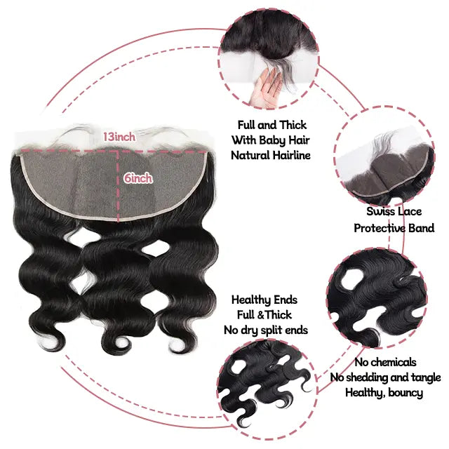 13x6 lace frontal body wave HD lace&Transparent lace