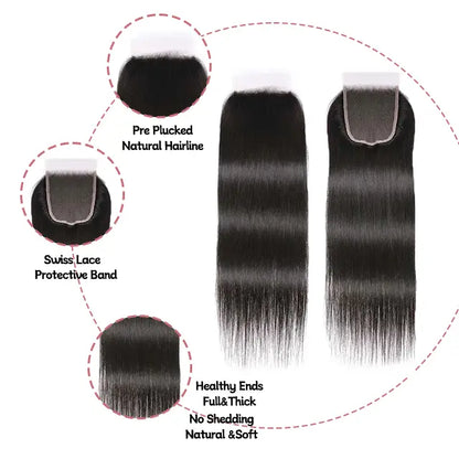 5x5 lace closure straight hair HD lace&Transparent lace