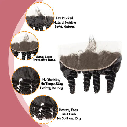 13x4 lace frontal loose wave HD lace&Transparent lace