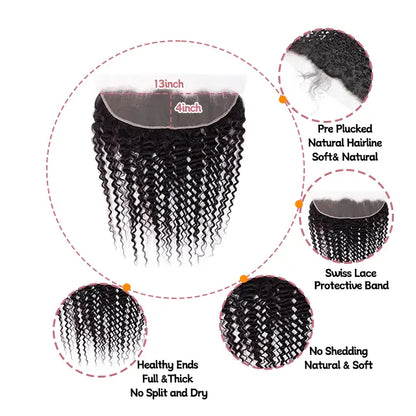 13x4 lace frontal deep curly HD lace&Transparent lace