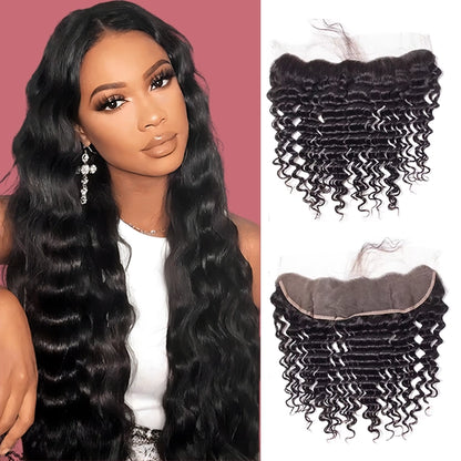 13x4 lace frontal deep wave HD lace&Transparent lace